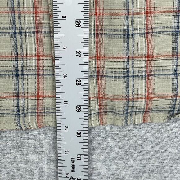 Columbia Shirt Mens Extra Large Tan Plaid Button Up Omni Dry Vented Outdoor - Picture 10 of 12
